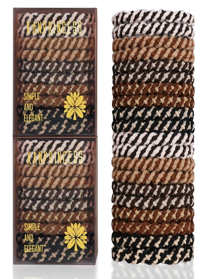 KANPRINCESS 20Pcs Hair Ties For Thick Hair, Strong Stretchy Hair Bands For Women Girls, No Slip Braided Hair Ties No Damage, Ponytail Holders-Exceptionally Secure with Gentle Hold (Set 4) - Image 1